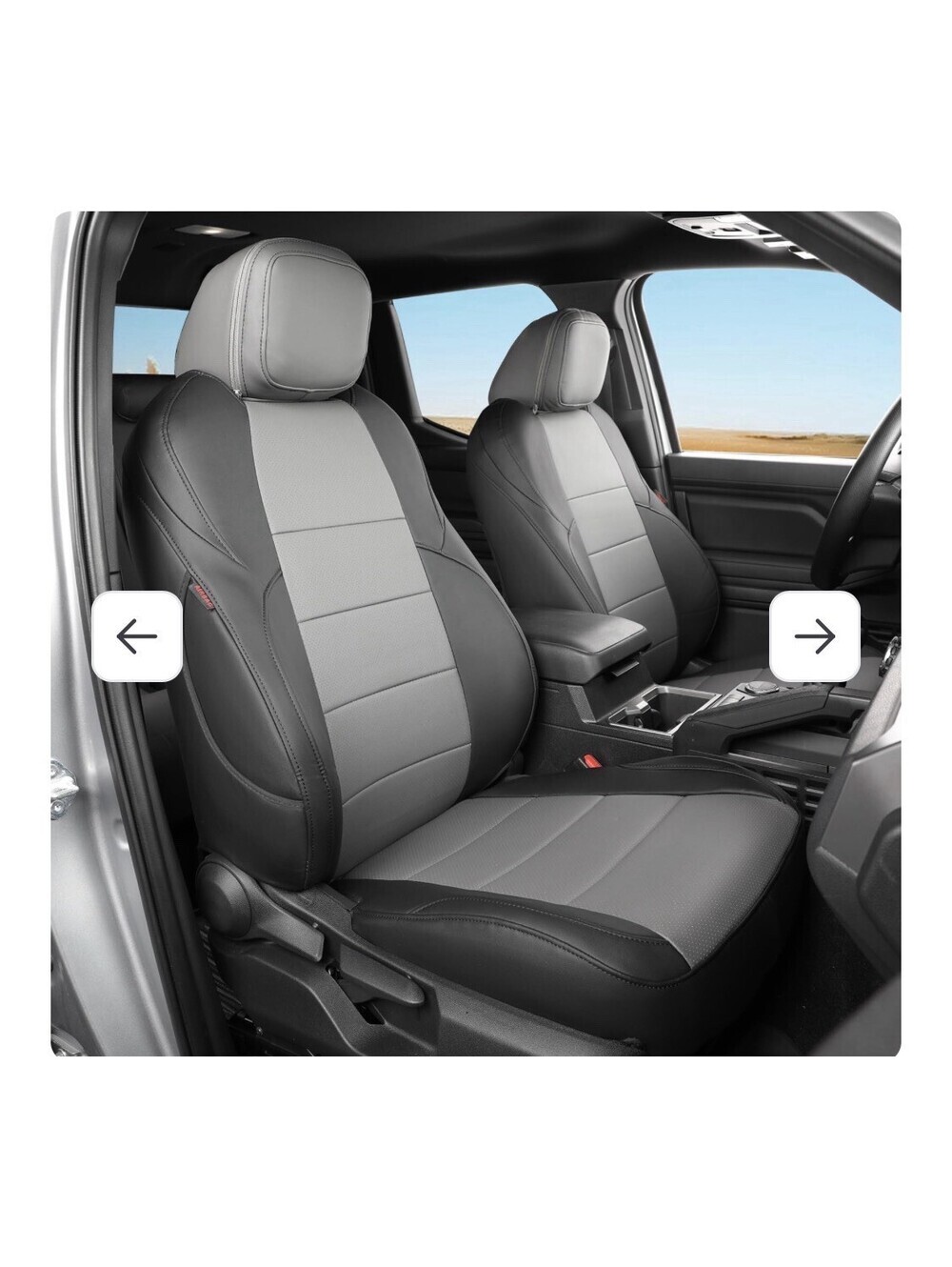 Coverdream 2024-2026 Toyota Tacoma Seat Covers Full Set Waterproof Black/Gray
